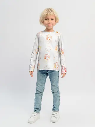 Детский лонгслив / Рогатая кошка с мышами