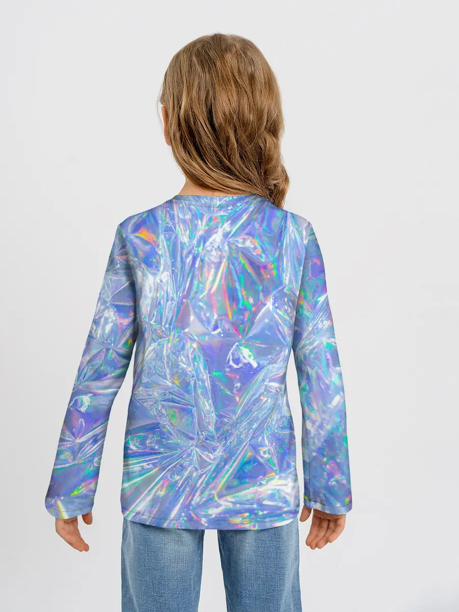 Детский лонгслив / 3d ice glitch