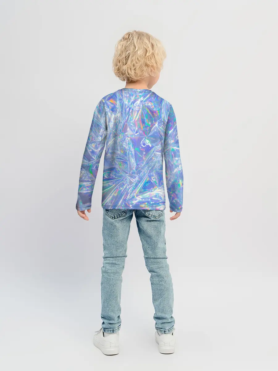 Детский лонгслив / 3d ice glitch