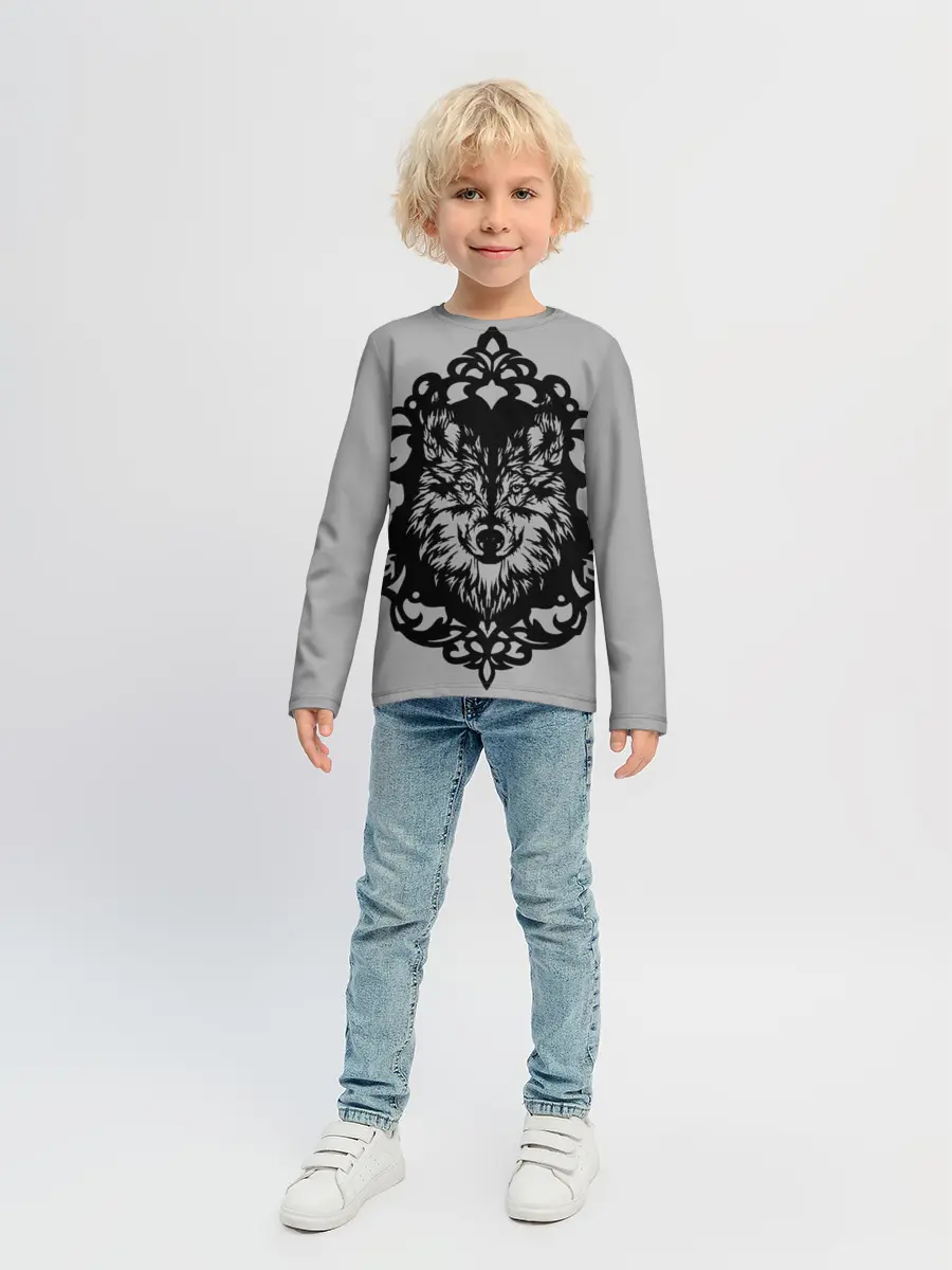 Детский лонгслив / Благородный серый волк