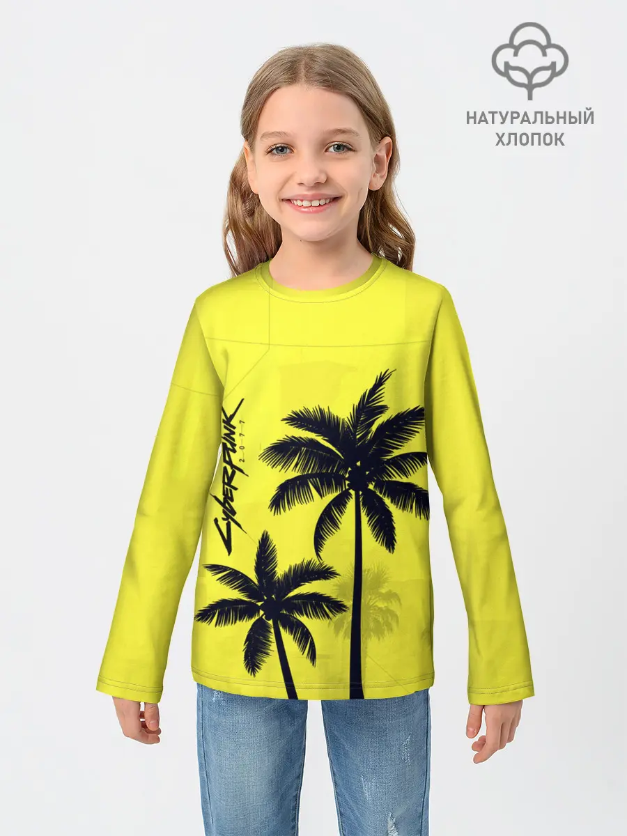 Детский лонгслив / Cyberpunk 2077 - Пальмы