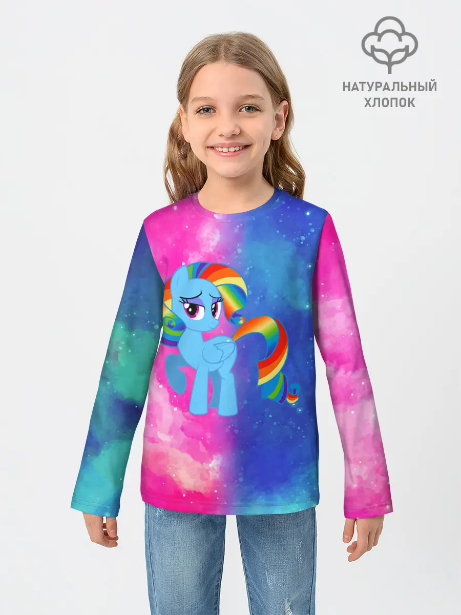Детский лонгслив / Радуга Дэш