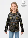 Детский лонгслив / Хищный лев киборг