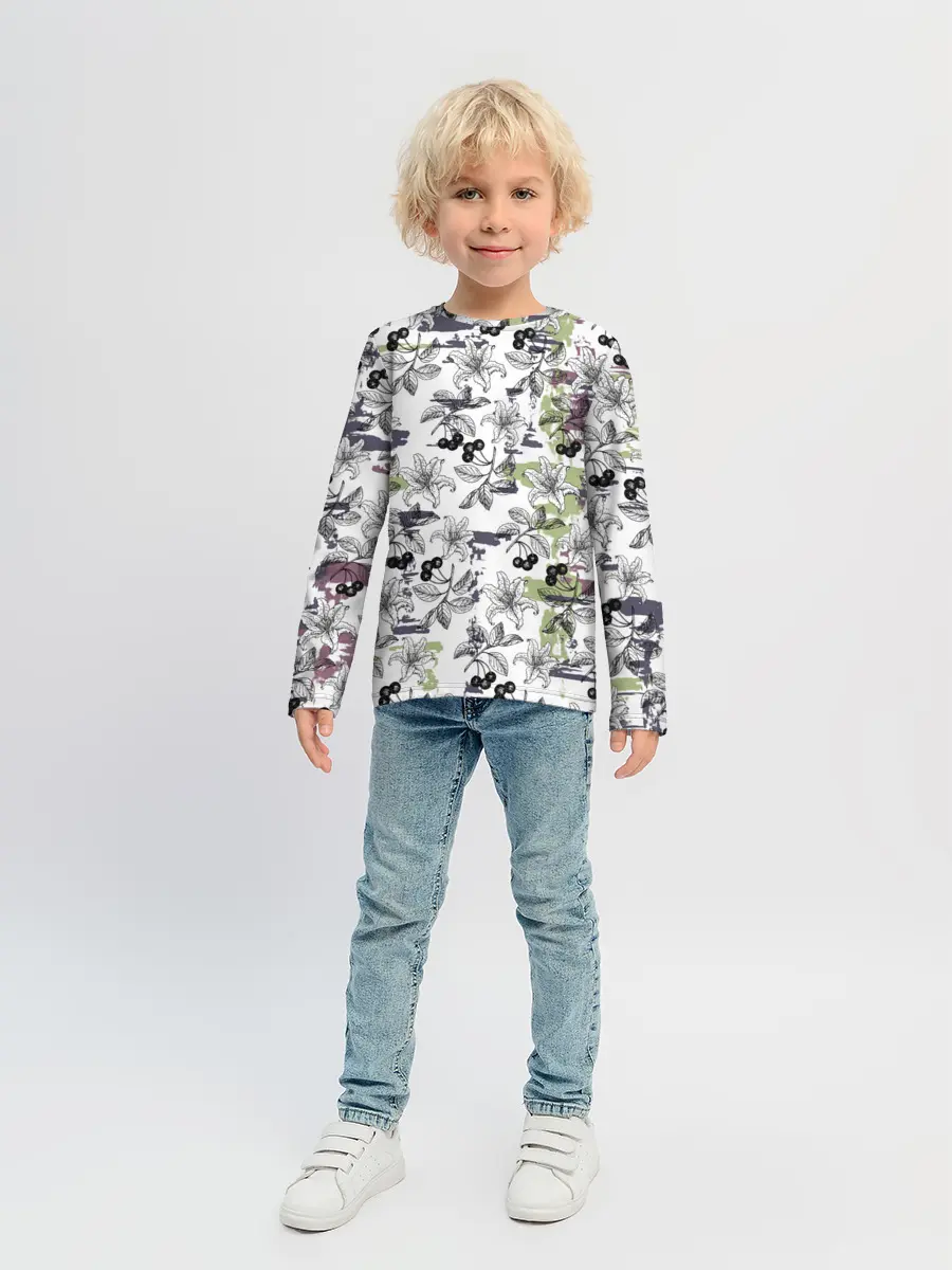 Детский лонгслив / Лилии