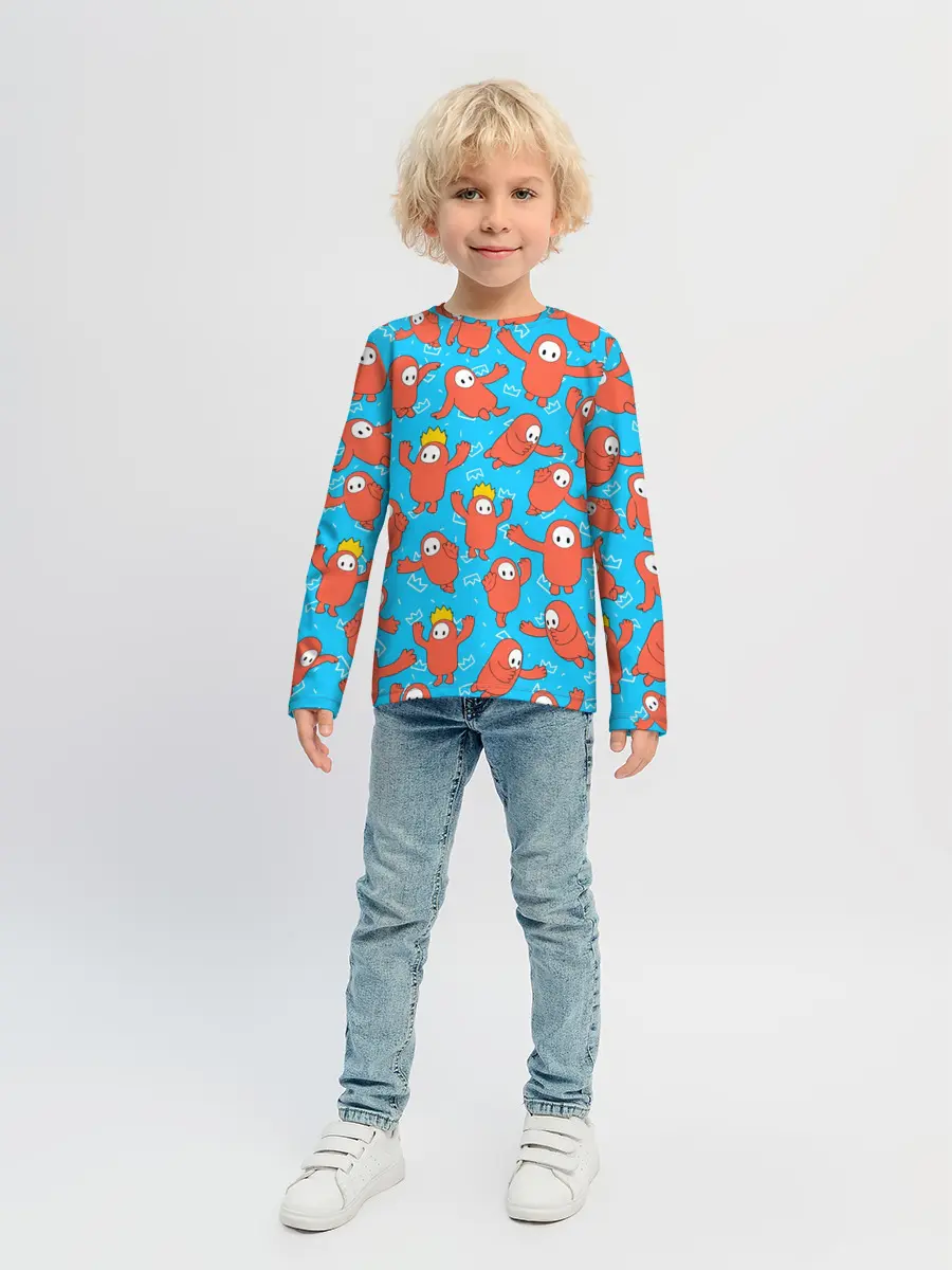 Детский лонгслив / Fall guys red