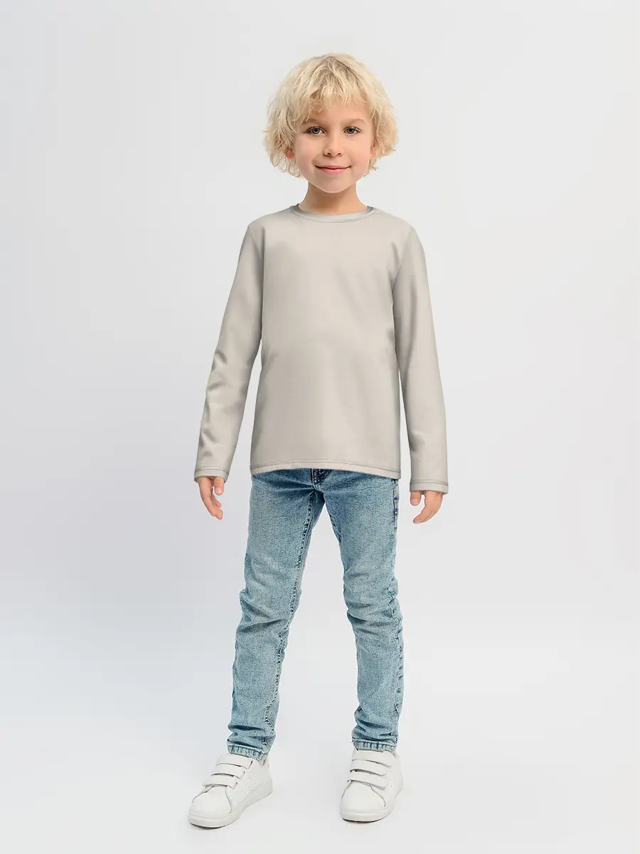 Детский лонгслив / Радуга v2 - бежевый