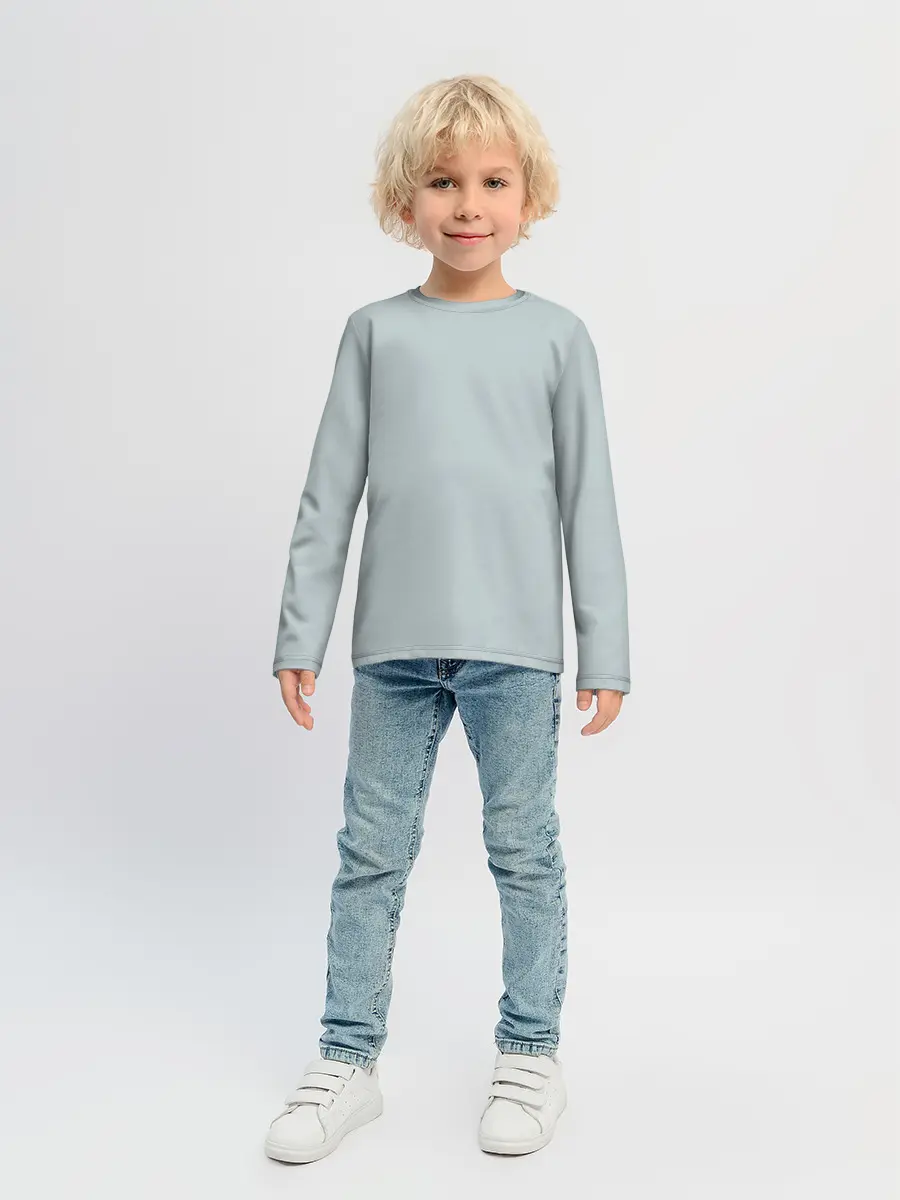 Детский лонгслив / Радуга v5 - голубой