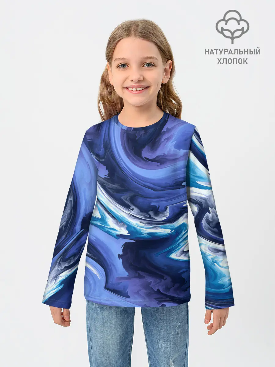 Детский лонгслив / Абстрактные волны