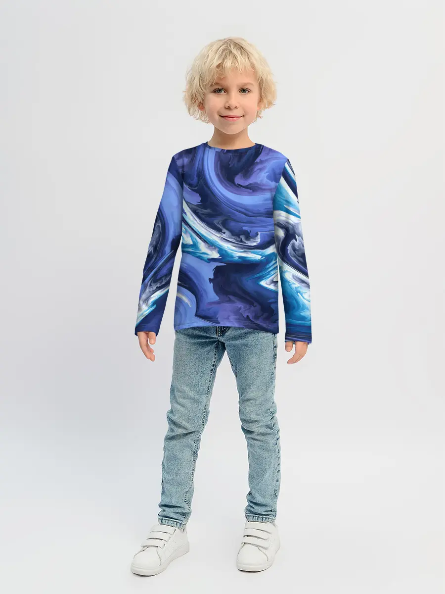 Детский лонгслив / Абстрактные волны