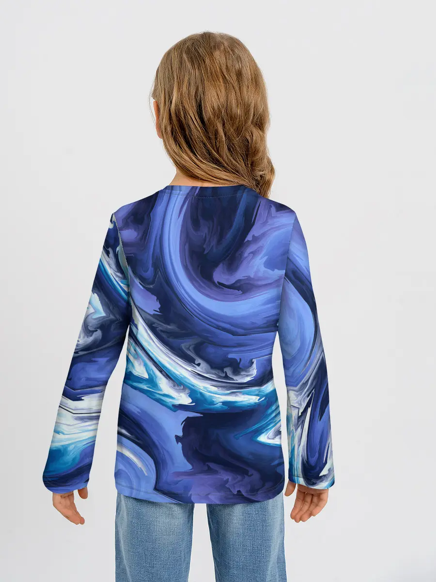 Детский лонгслив / Абстрактные волны