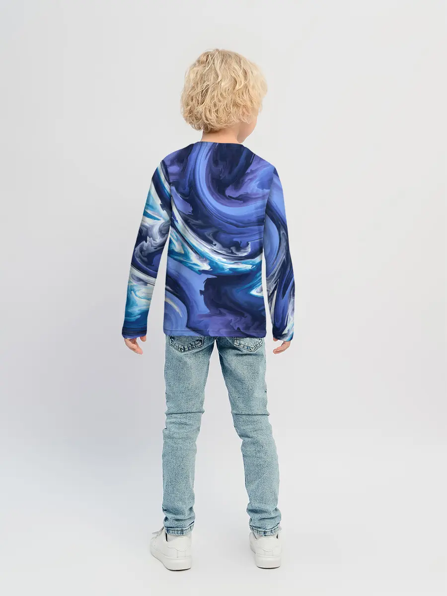Детский лонгслив / Абстрактные волны