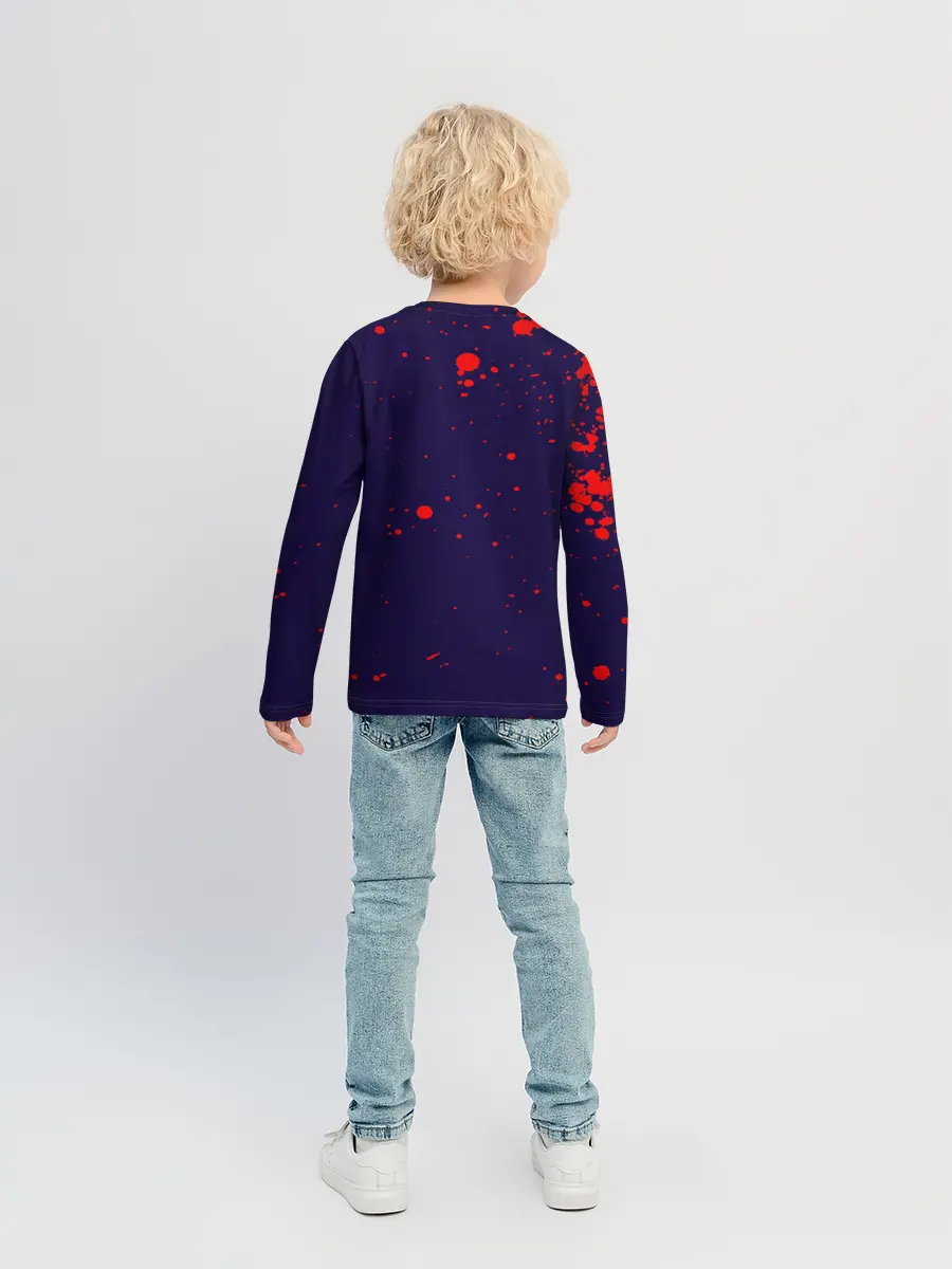 Детский лонгслив / Дзётаро красные брызги