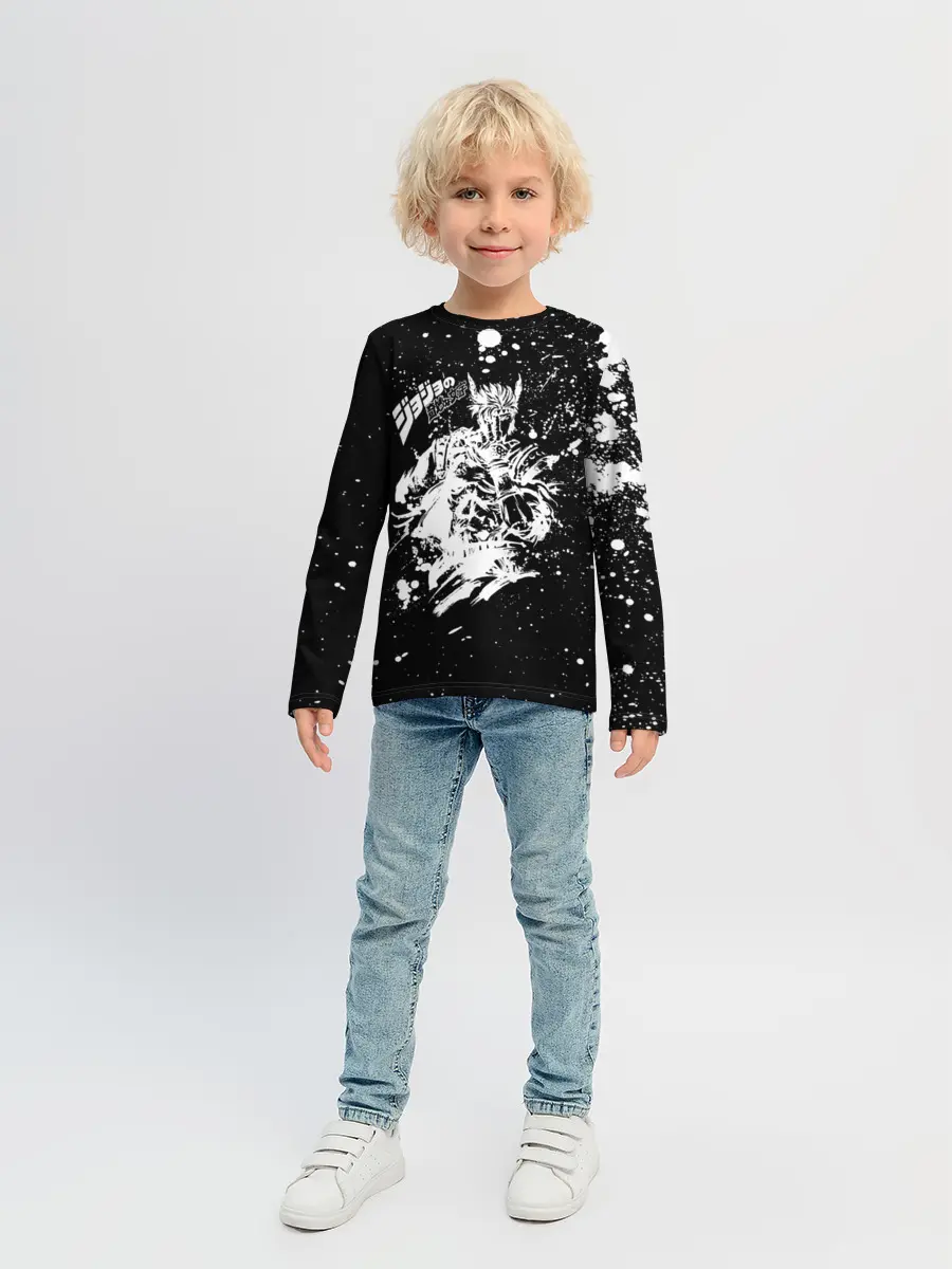 Детский лонгслив / Хамон белые брызни