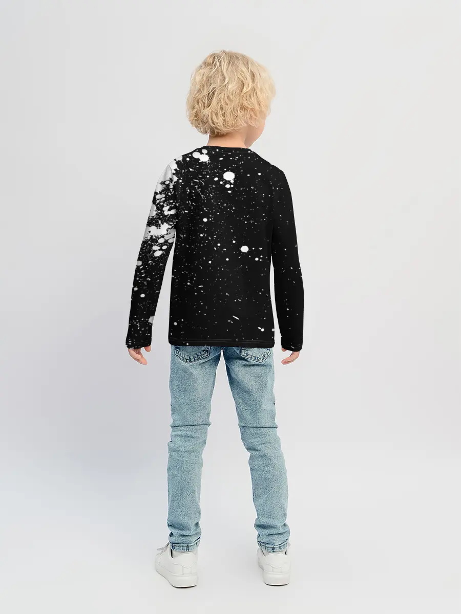 Детский лонгслив / Хамон белые брызни