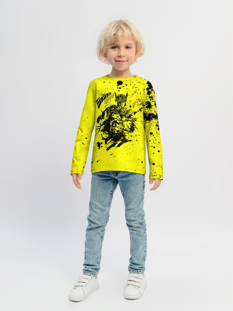 Детский лонгслив / Джонатан на желтом брызги