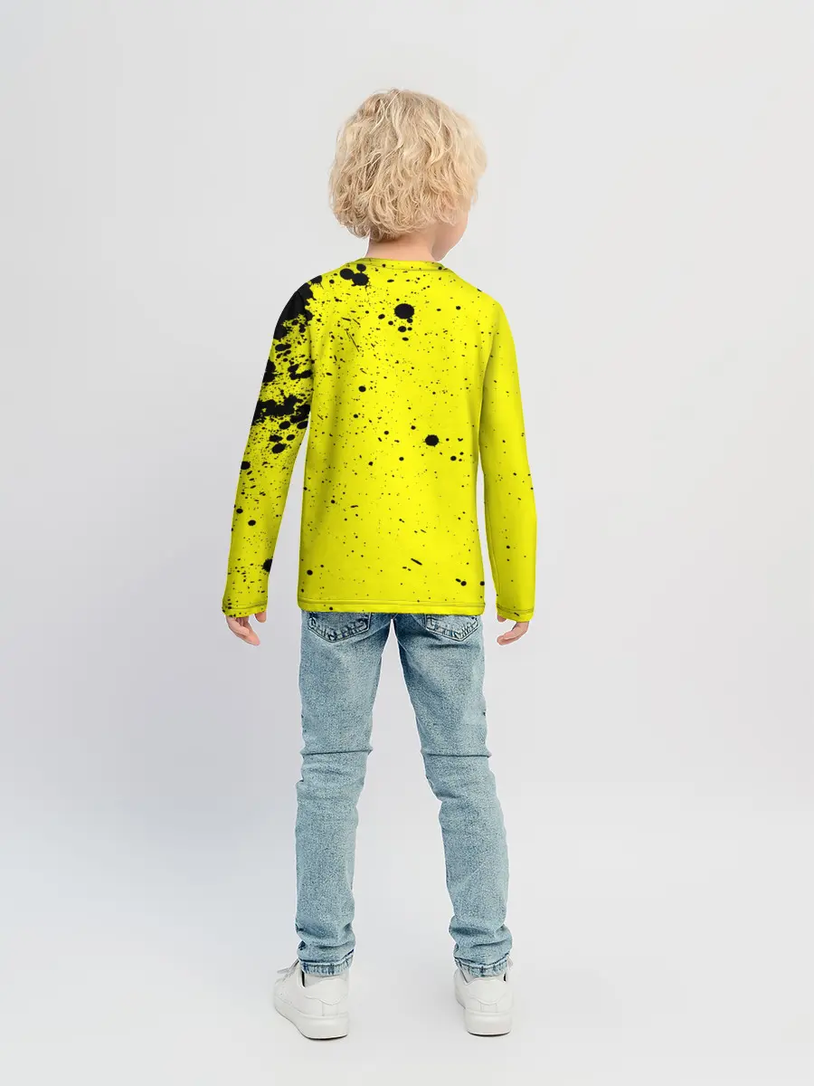 Детский лонгслив / Джонатан на желтом брызги