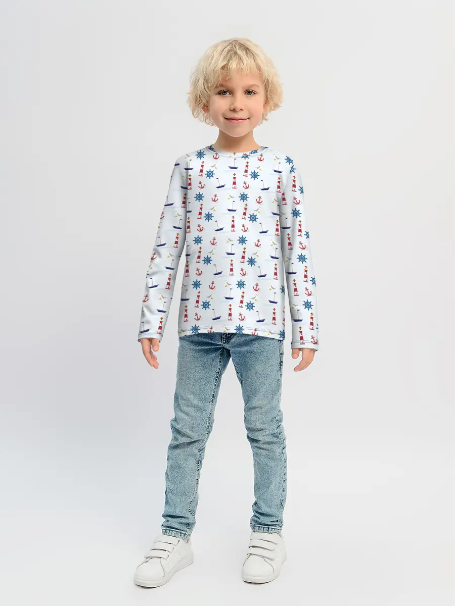 Детский лонгслив / Кораблики да маяки