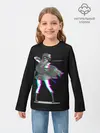 Детский лонгслив / Акаме Глитч на черном