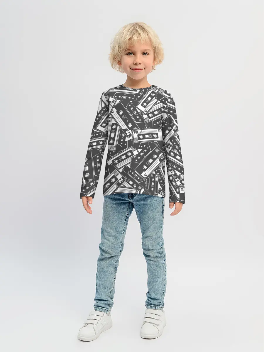 Детский лонгслив / retro pattern