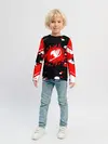 Детский лонгслив / Хвост Феи красно-черная геометрия