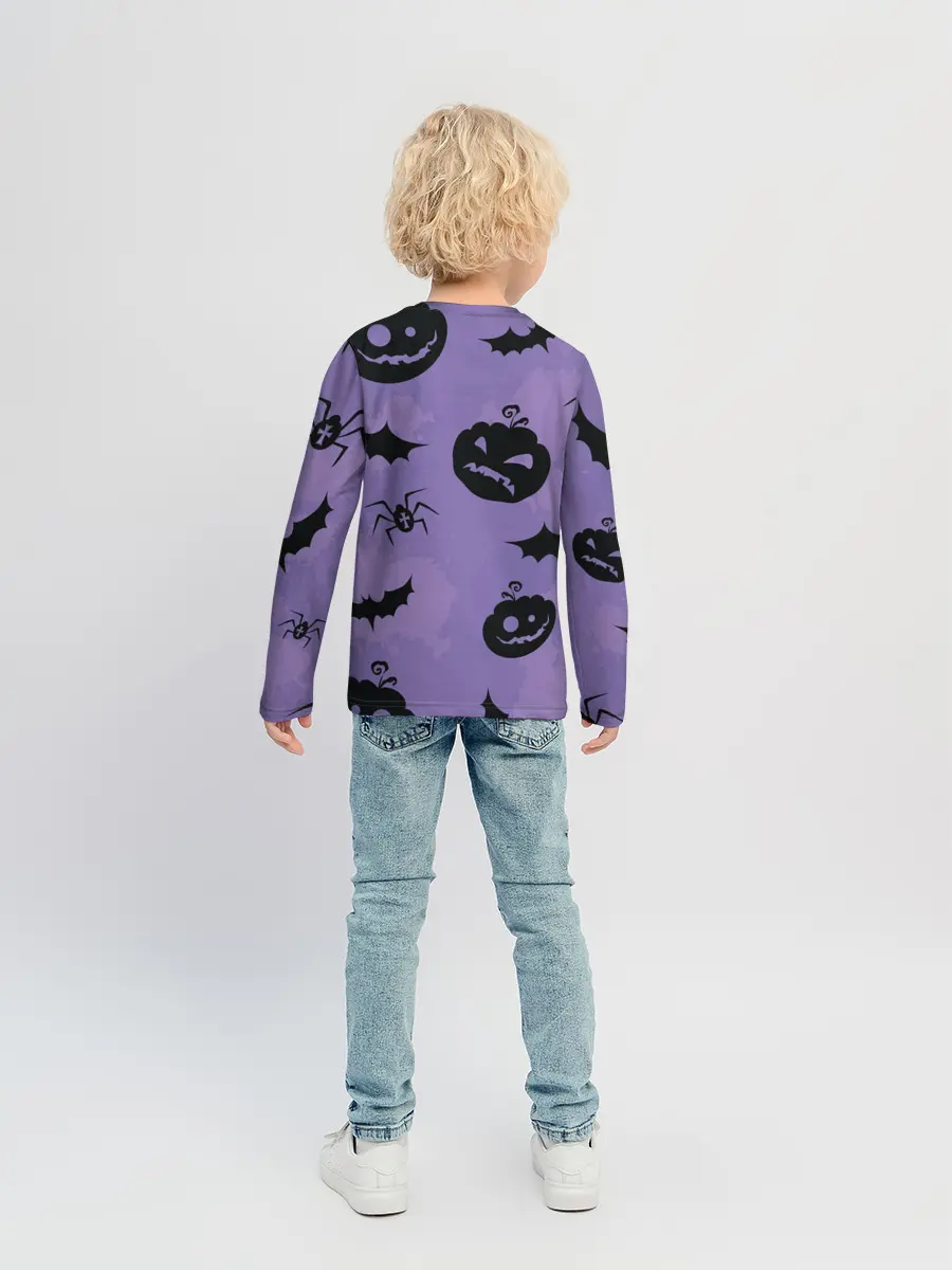 Детский лонгслив / Фиолетовый хэллоуин
