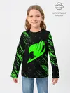 Детский лонгслив / Хвост Феи зеленая диагональ