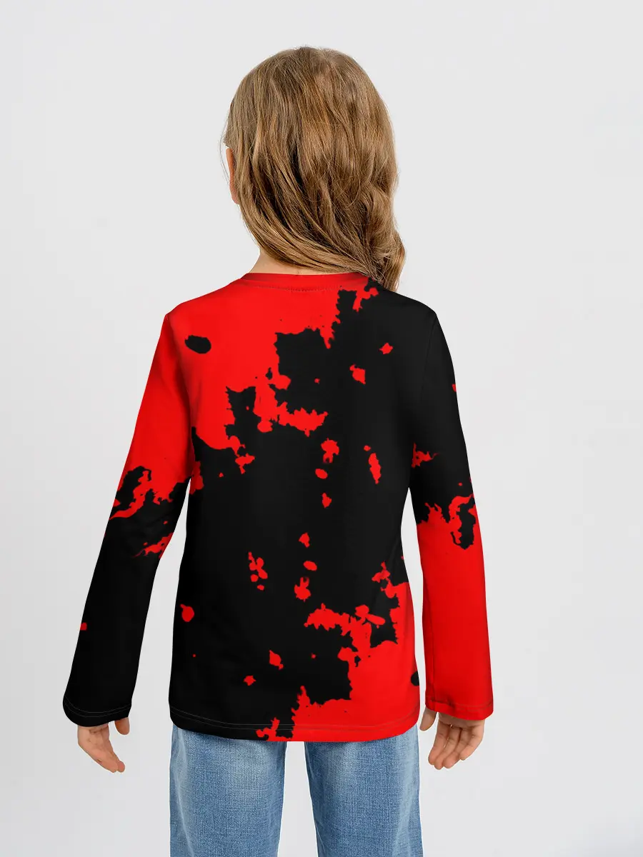 Детский лонгслив / Хвост Феи красные зоны