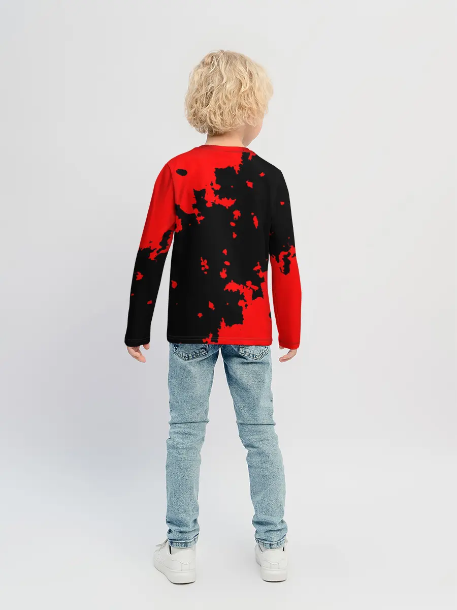Детский лонгслив / Хвост Феи красные зоны