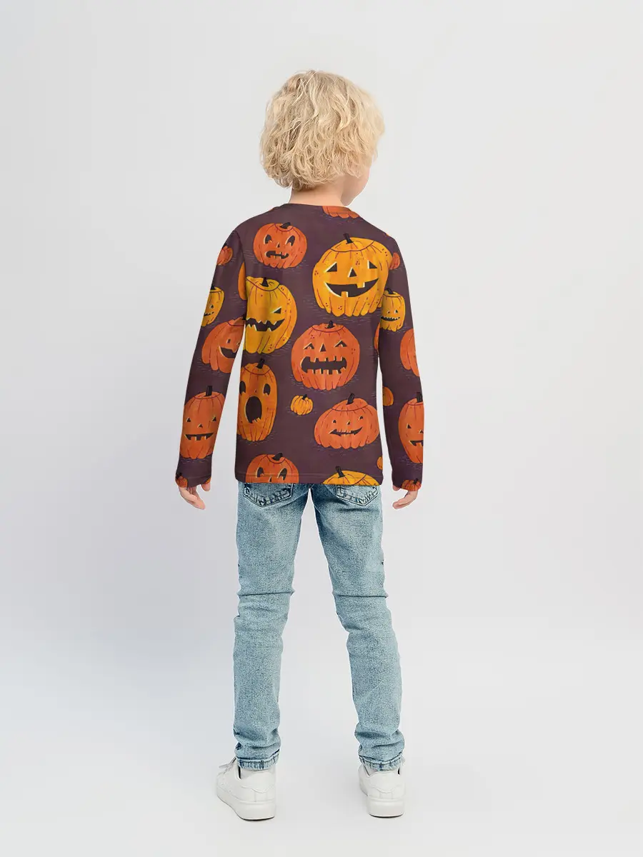 Детский лонгслив / Весёлые тыквы