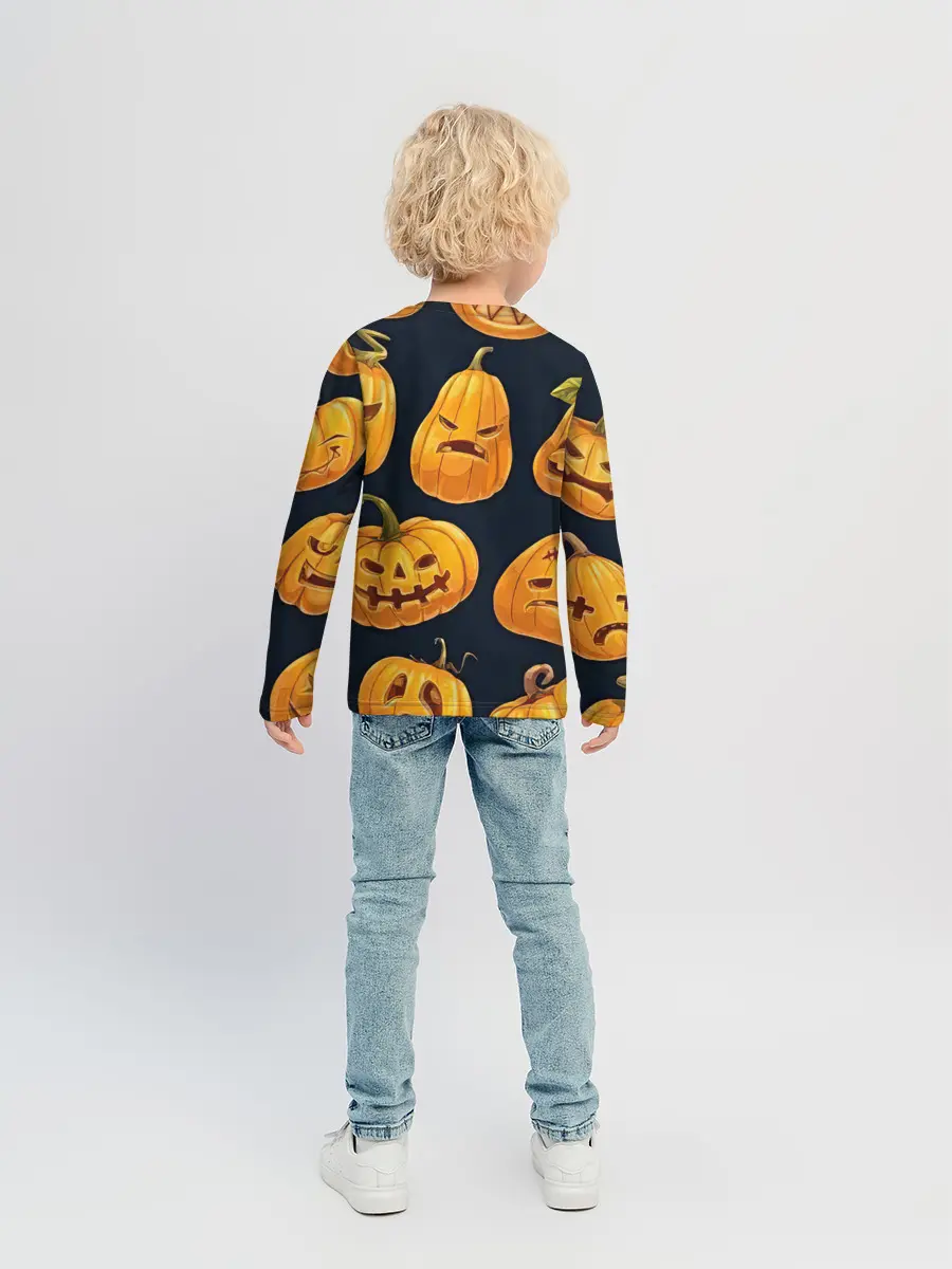 Детский лонгслив / Праздничные тыквы