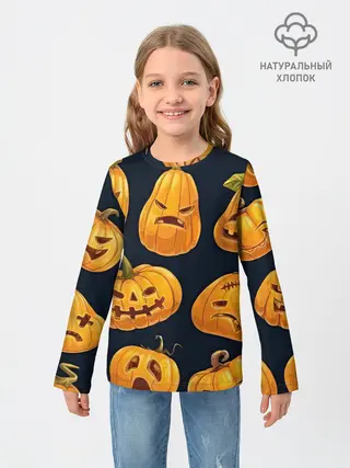 Детский лонгслив / Праздничные тыквы