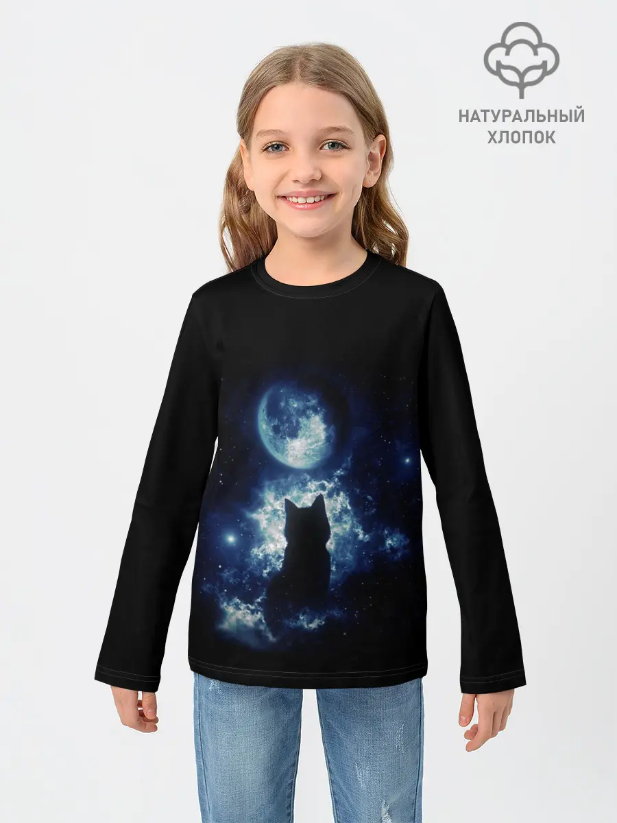 Детский лонгслив / Кот