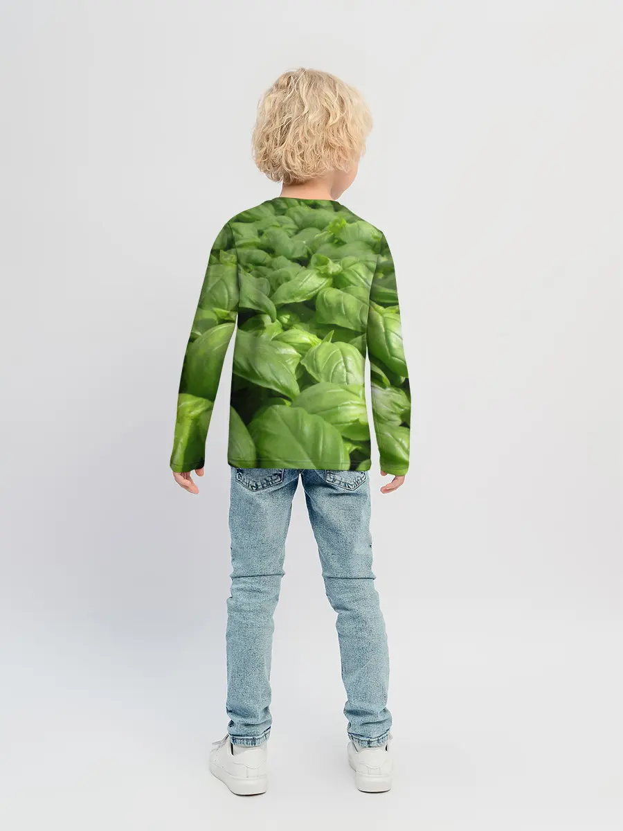 Детский лонгслив / Неоновый базилик