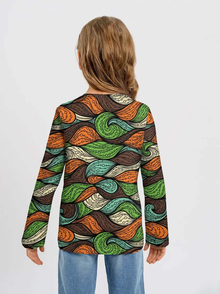 Детский лонгслив / Абстрактные волны