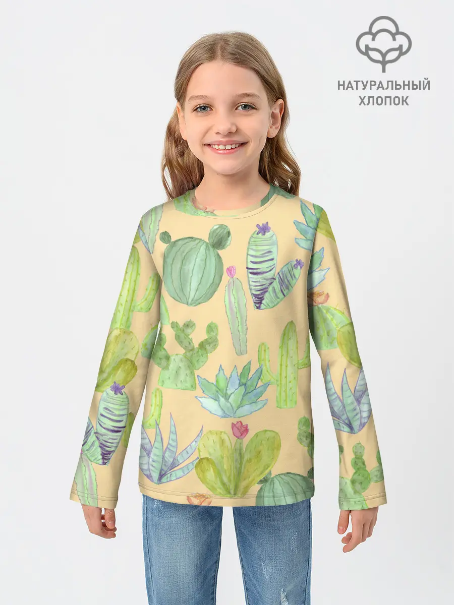 Детский лонгслив / Кактусы в пустыне
