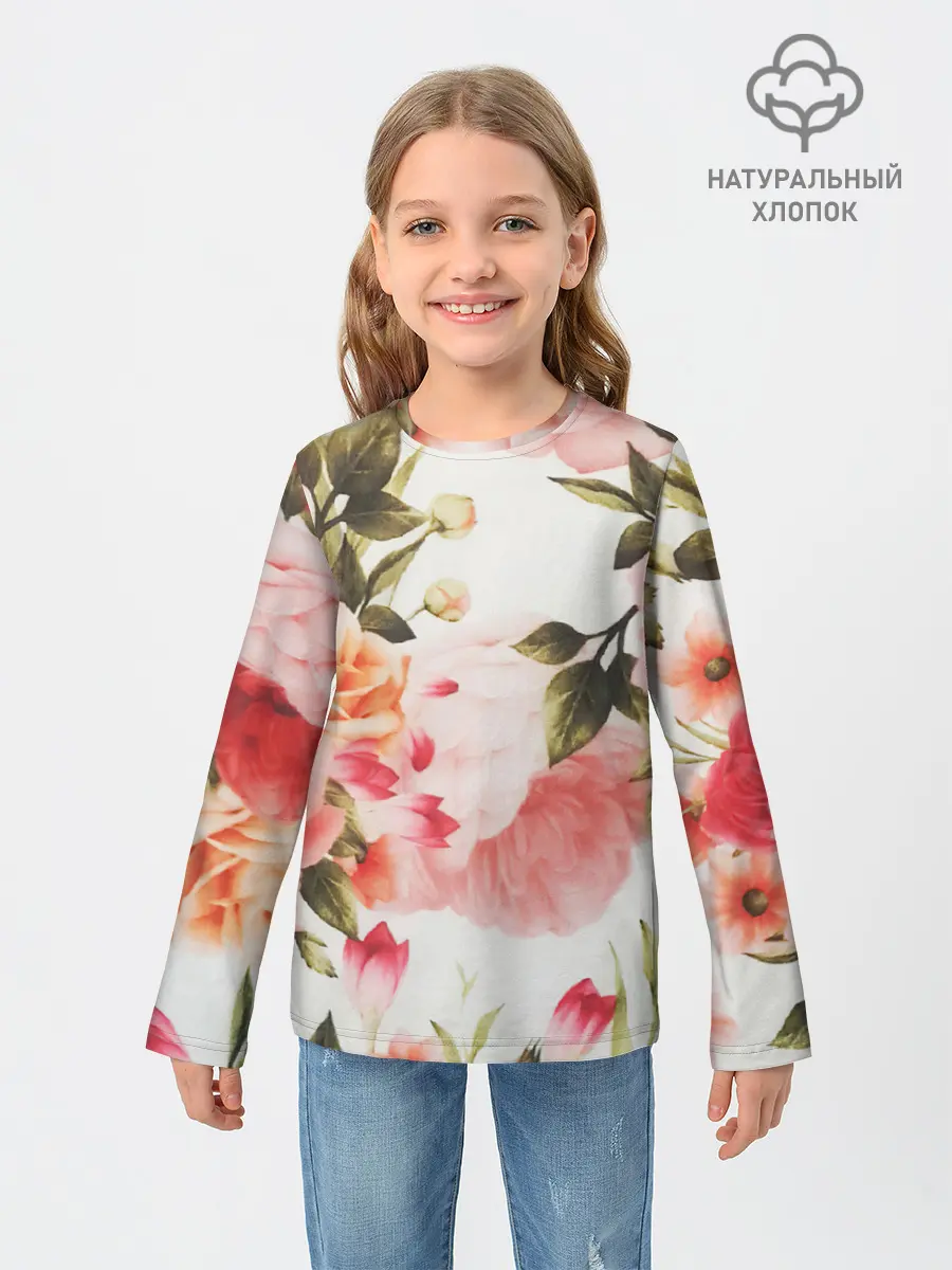 Детский лонгслив / Нежный букет