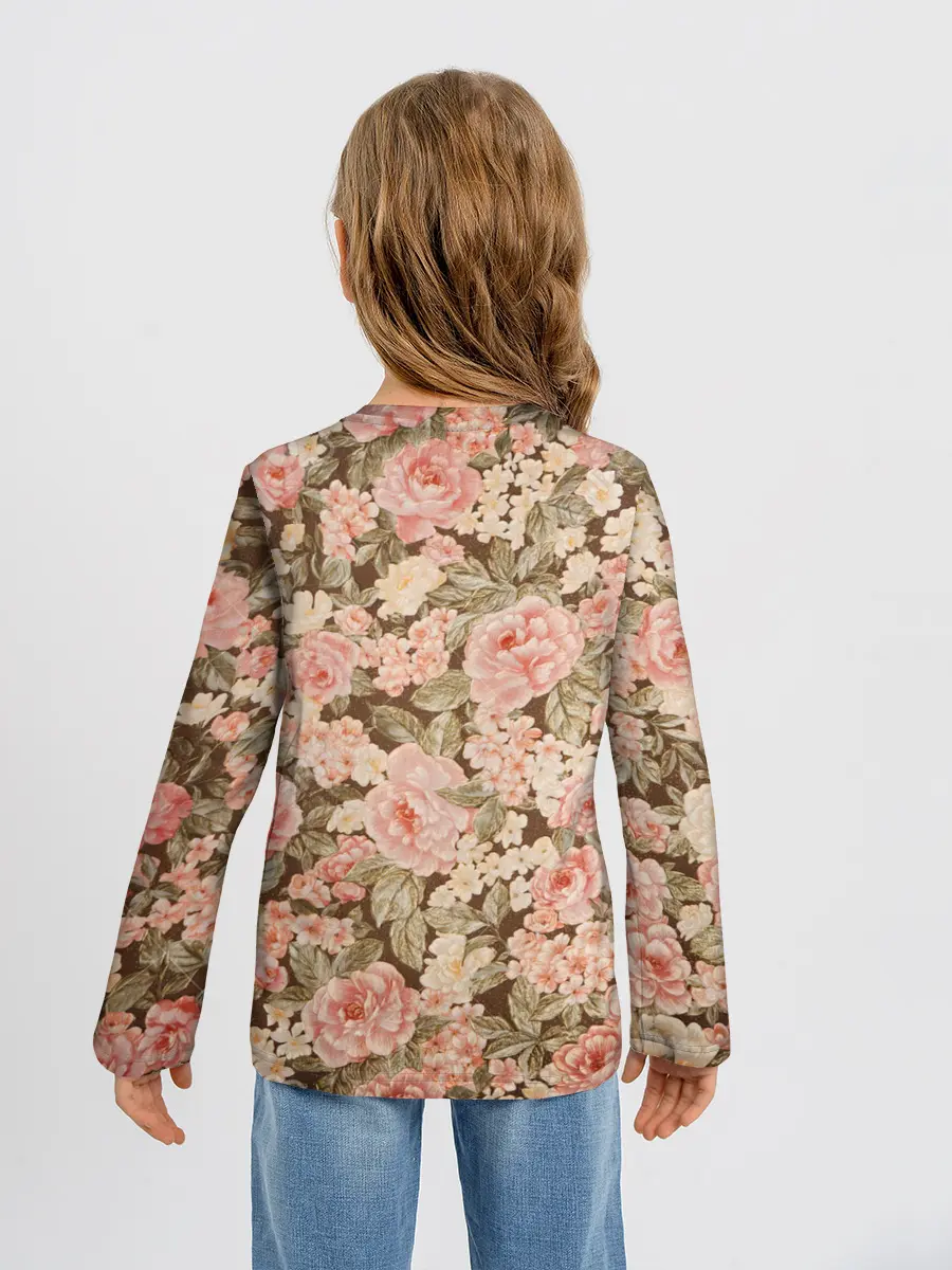 Детский лонгслив / Розовая поляна