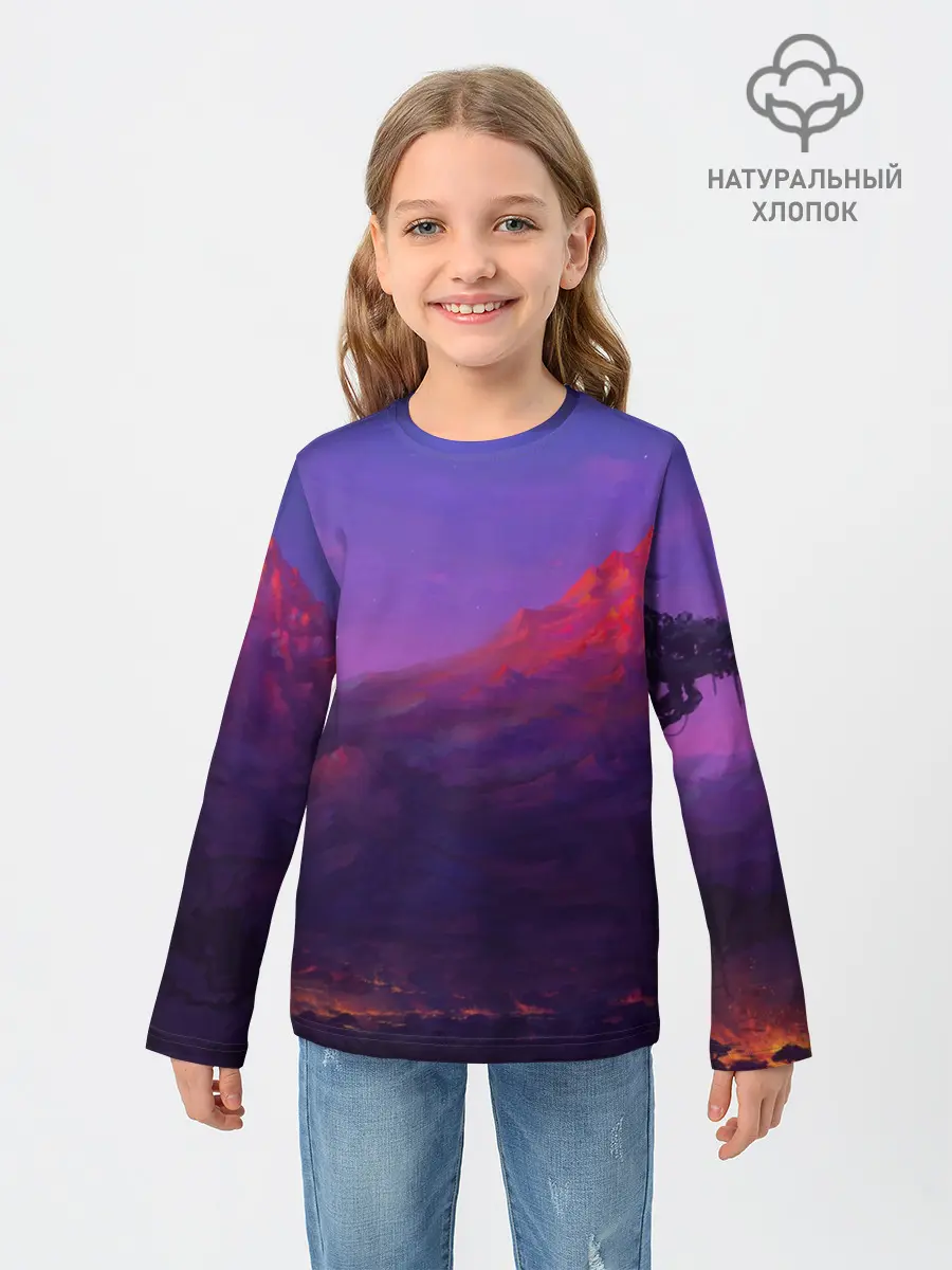 Детский лонгслив / Горы