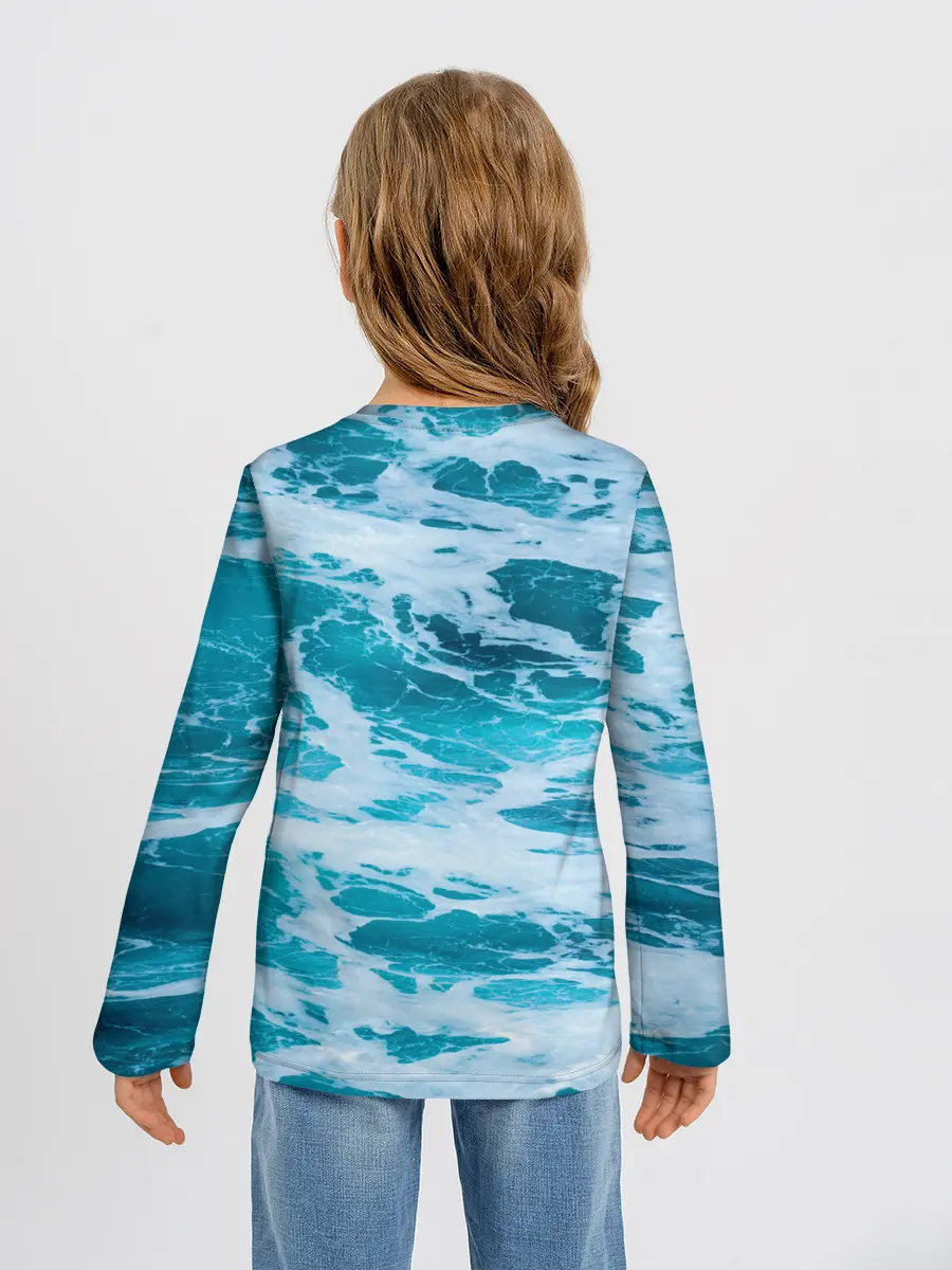 Детский лонгслив / Вода волны пена море