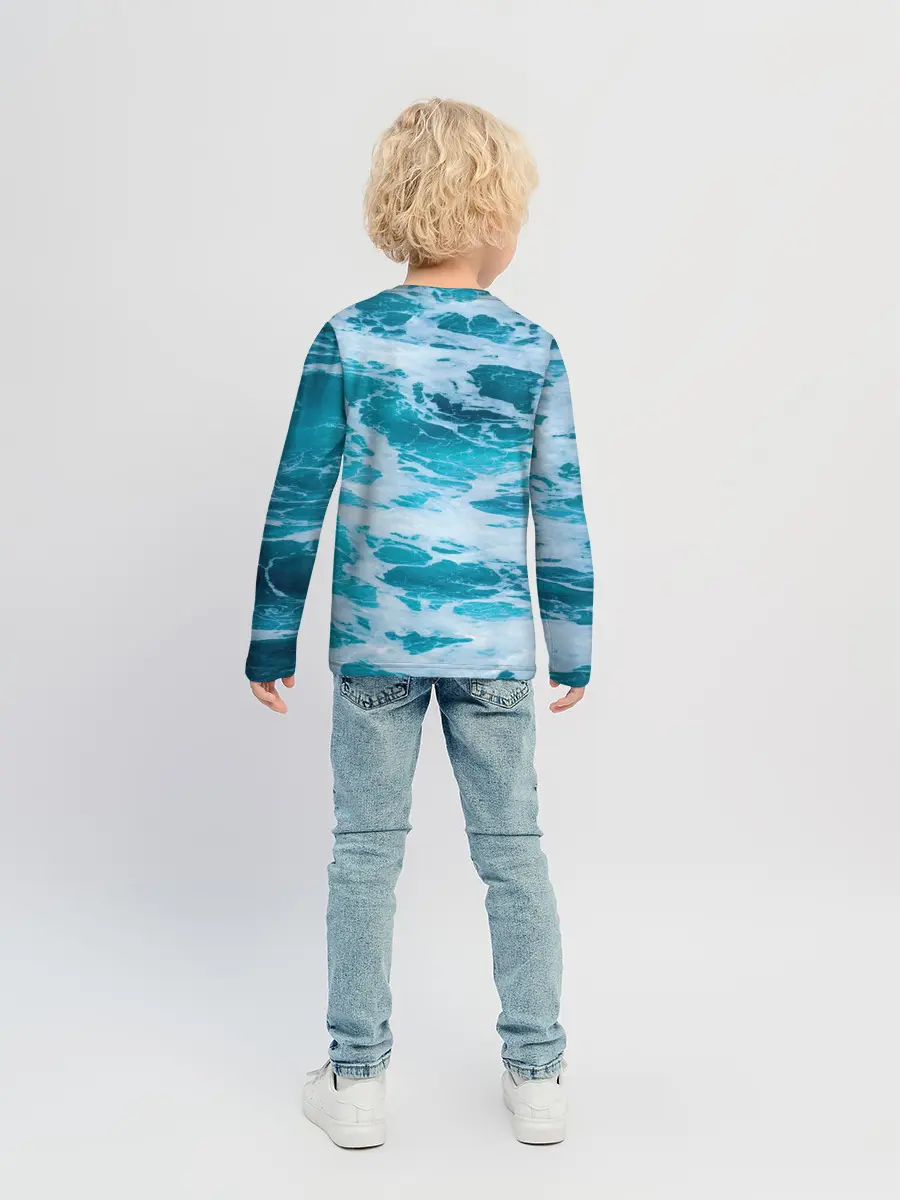 Детский лонгслив / Вода волны пена море