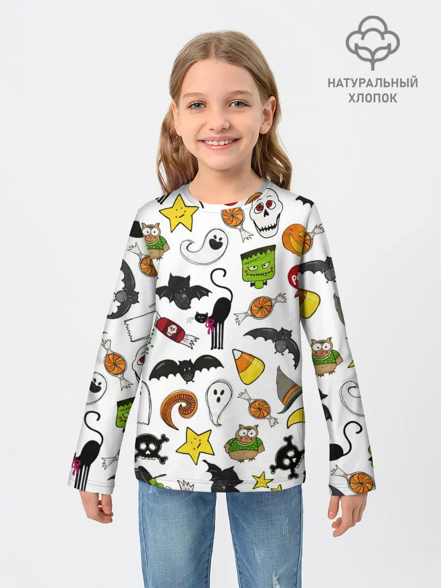 Детский лонгслив / Хэллоуин паттерн