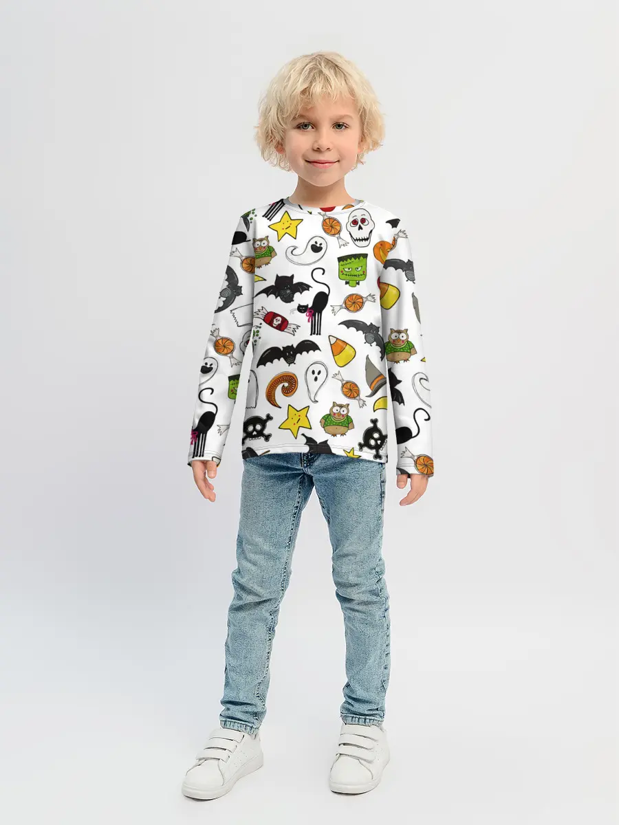 Детский лонгслив / Хэллоуин паттерн