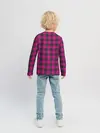 Детский лонгслив / Розовая клетка