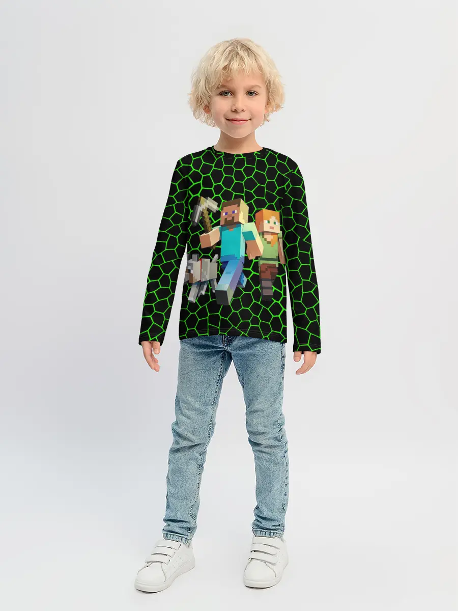 Детский лонгслив / minecraft