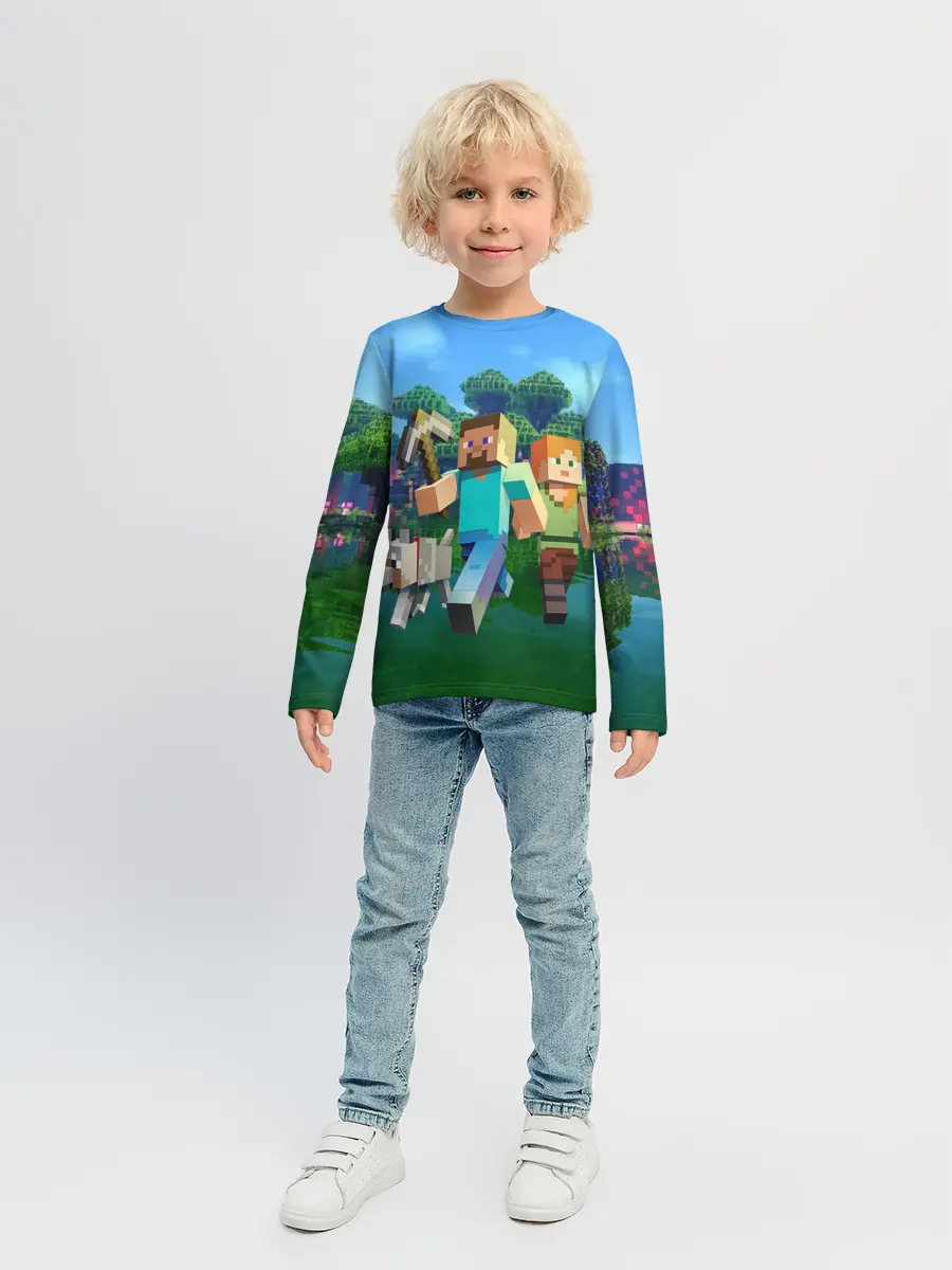Детский лонгслив / minecraft