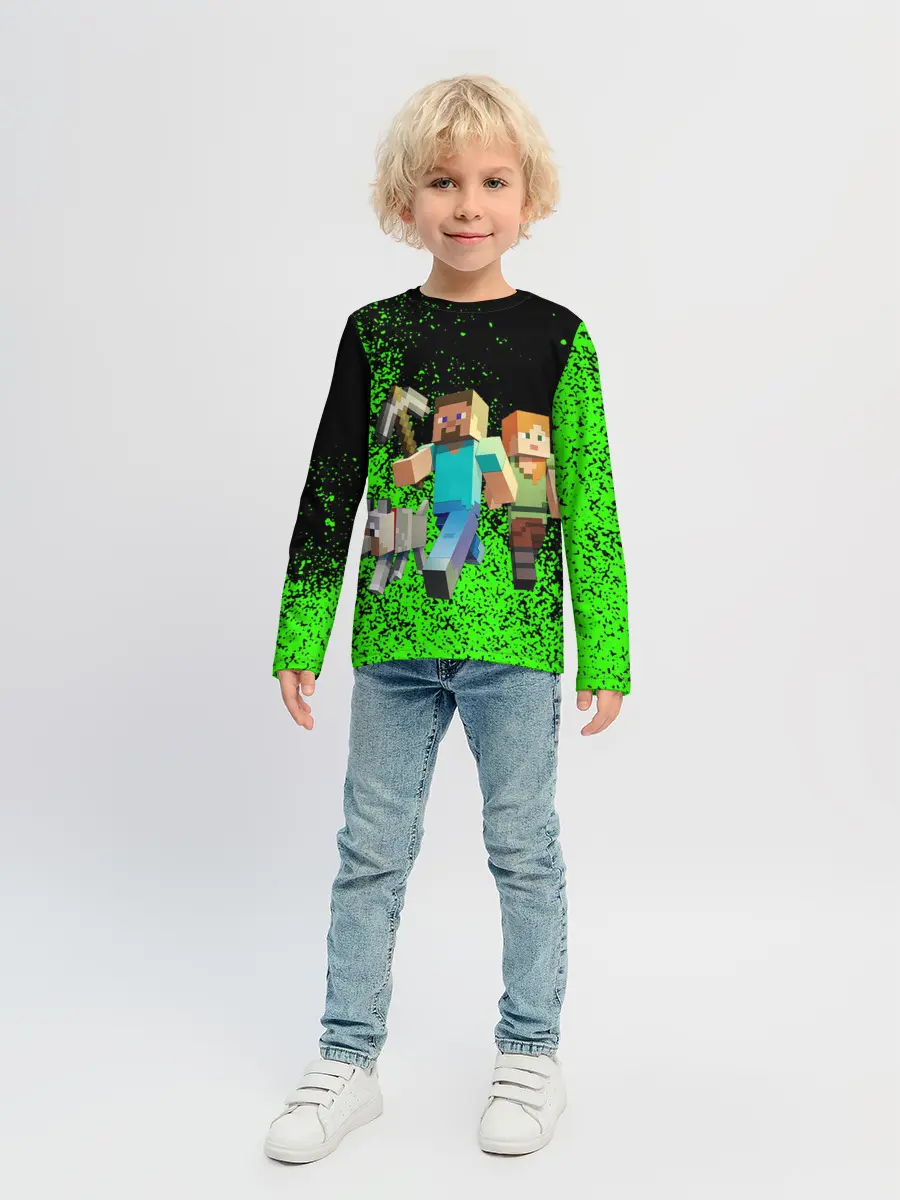 Детский лонгслив / minecraft