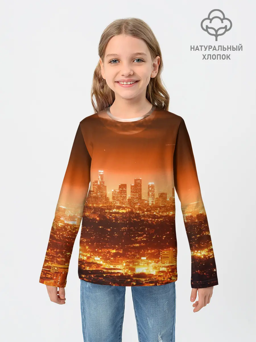 Детский лонгслив / ночной город