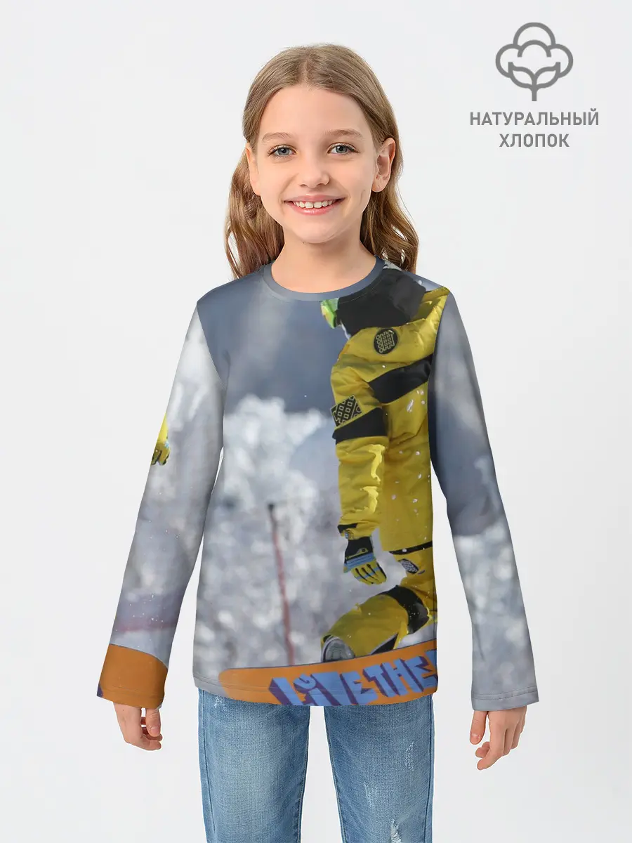 Детский лонгслив / сноубордист