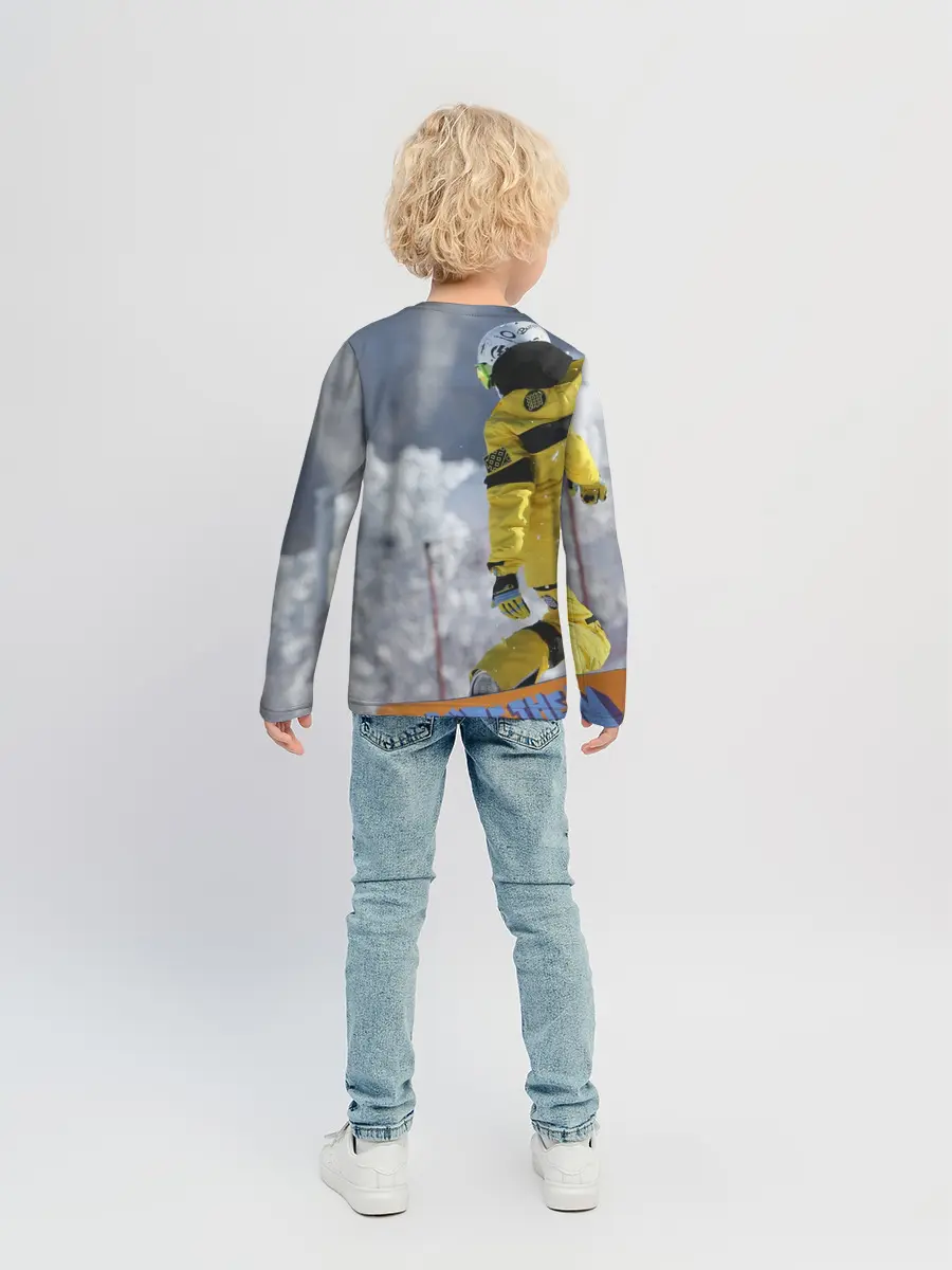 Детский лонгслив / сноубордист