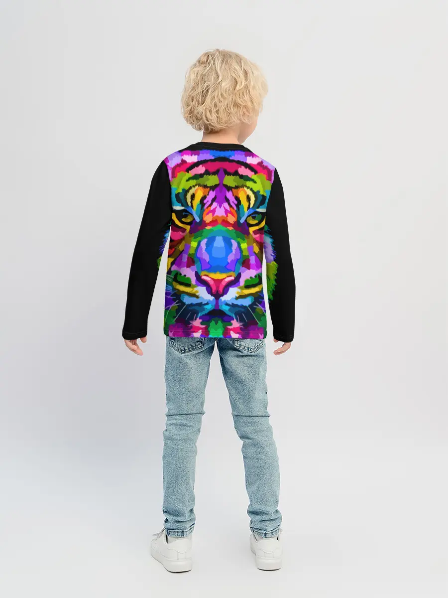 Детский лонгслив / Neon tiger